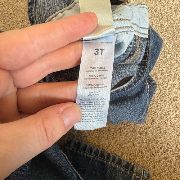 Oshkosh B'Gosh Jean Denim Overalls Canvas Straps Kids Toddler Size 3T - Picture 10 of 10